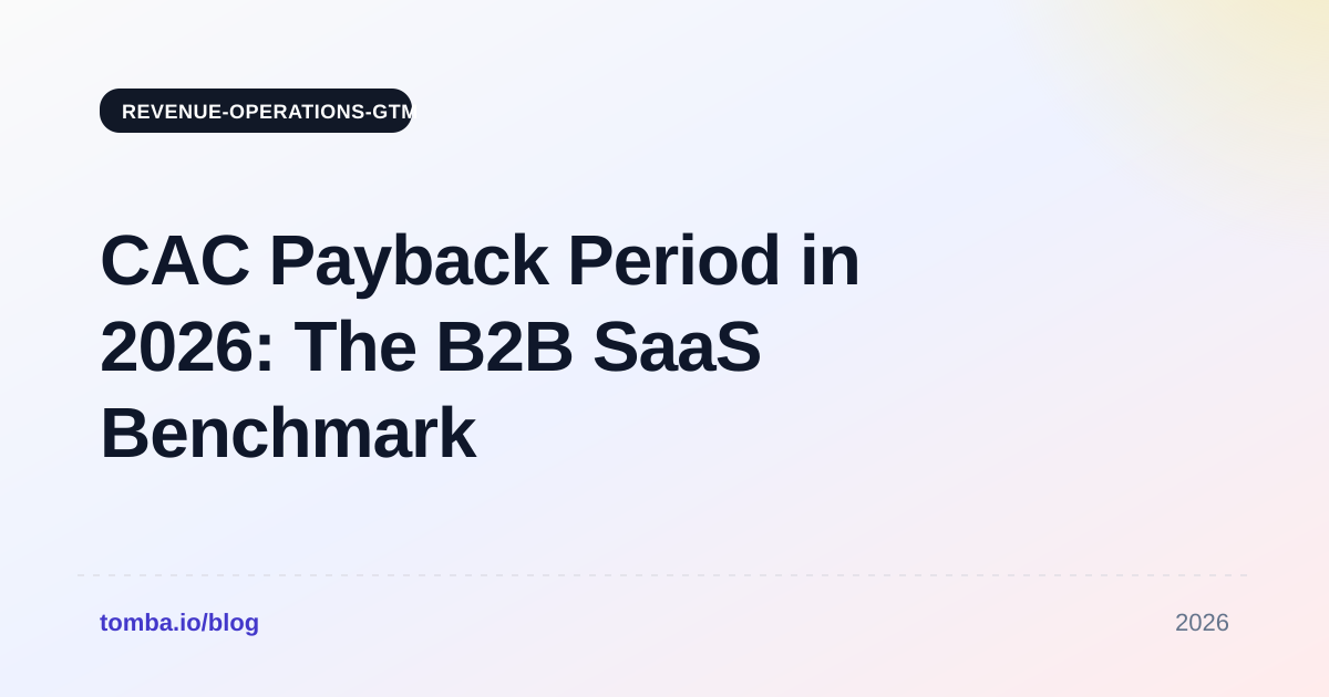 CAC Payback Period in 2026: The B2B SaaS Benchmark Guide