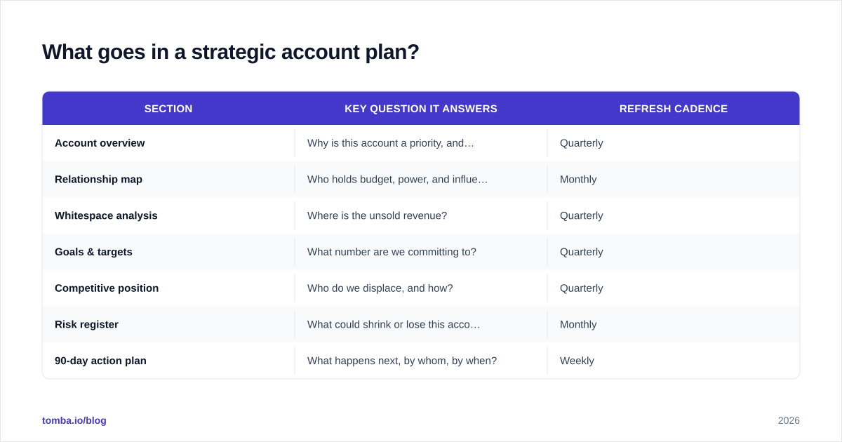 Diagram: What goes in a strategic account plan