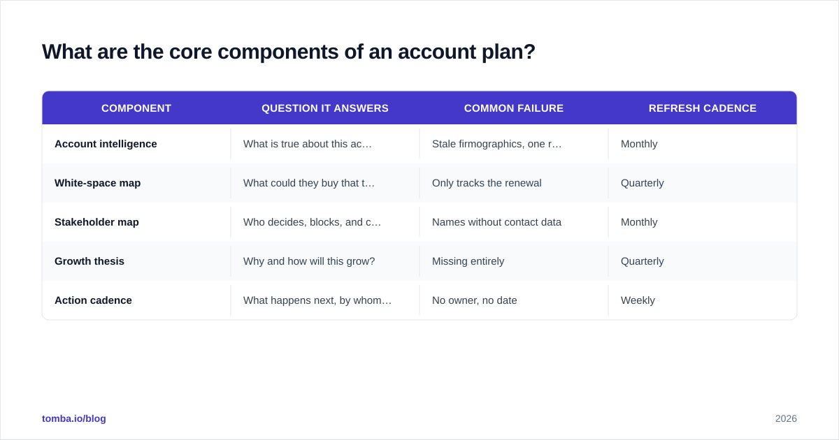 Diagram: What are the core components of an account plan