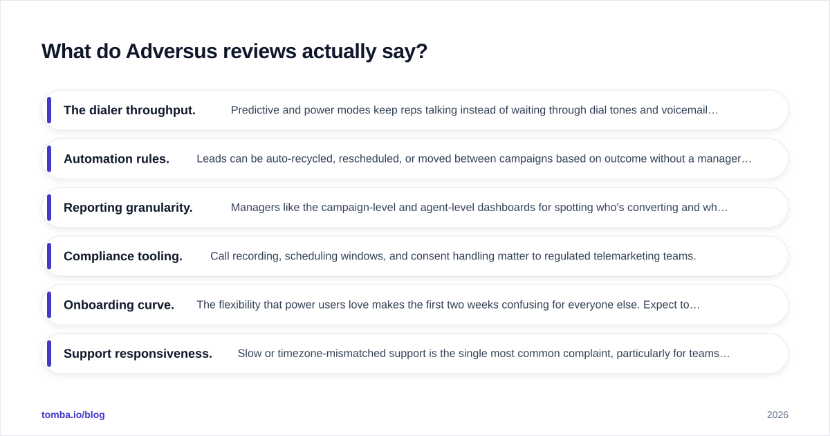 Diagram: What do Adversus reviews actually say