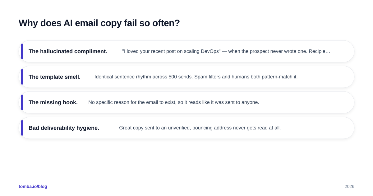 Diagram: Why does AI email copy fail so often
