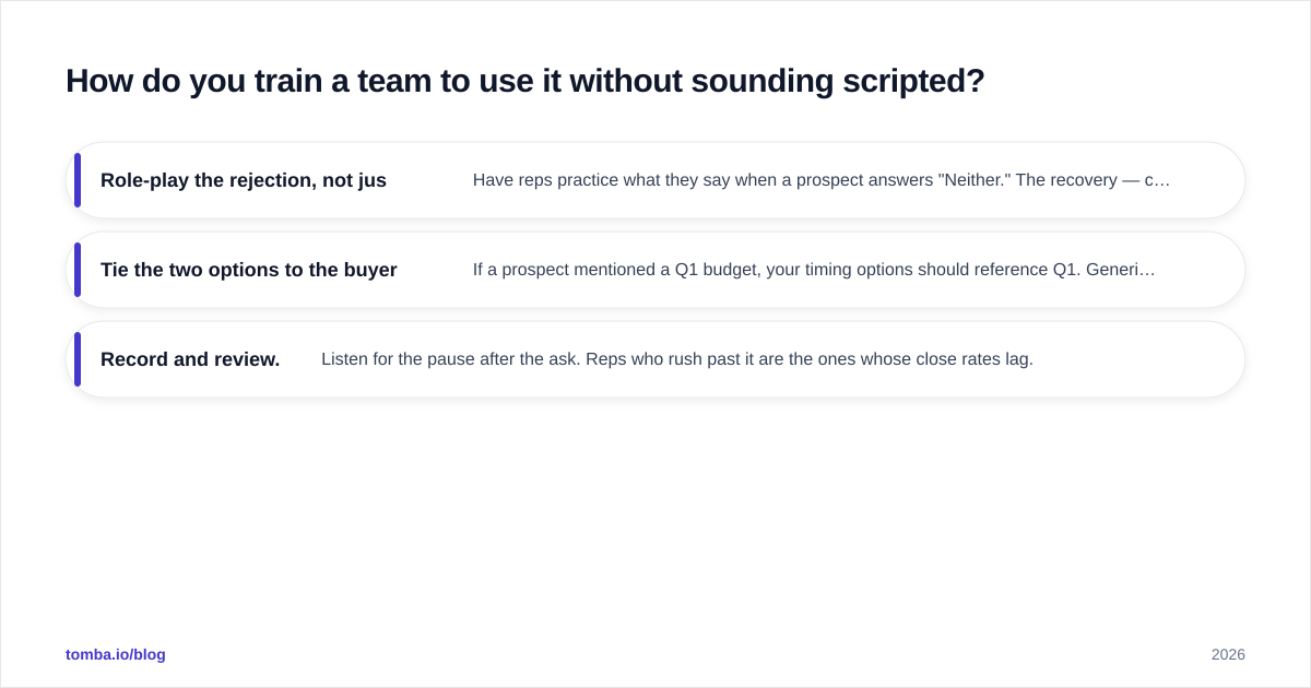 Diagram: How do you train a team to use it without sounding scripted