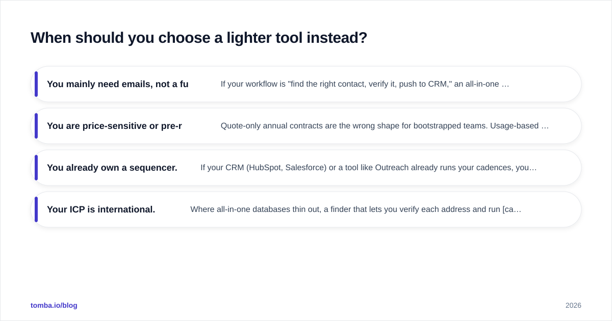 Diagram: When should you choose a lighter tool instead