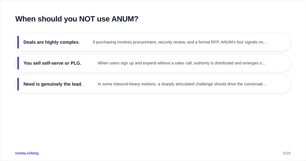 Diagram: When should you NOT use ANUM