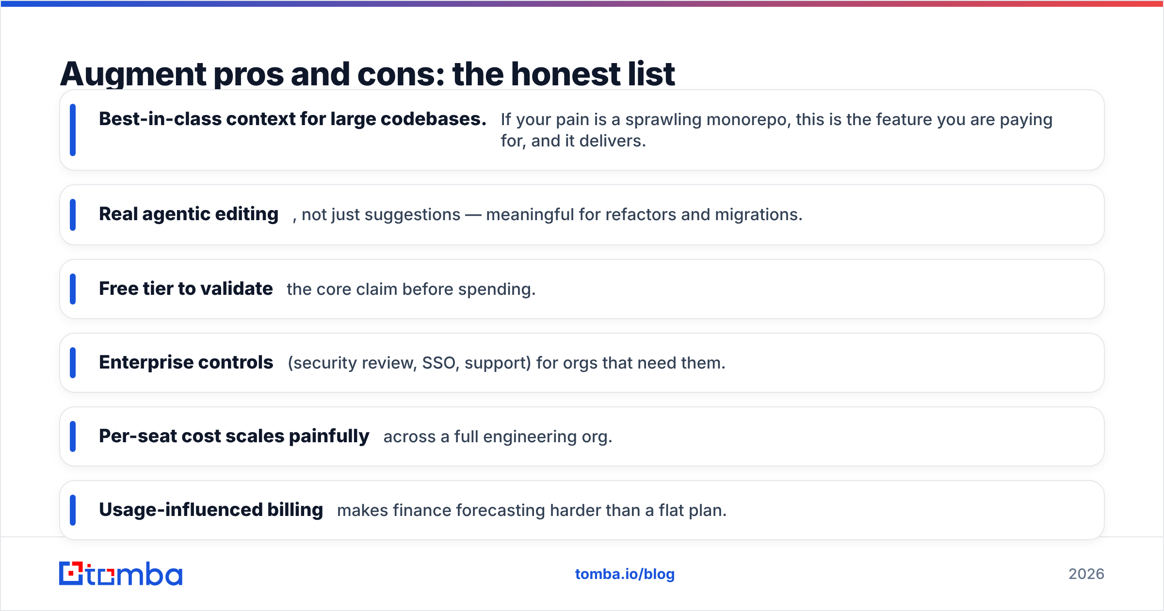 Diagram: Augment pros and cons: the honest list