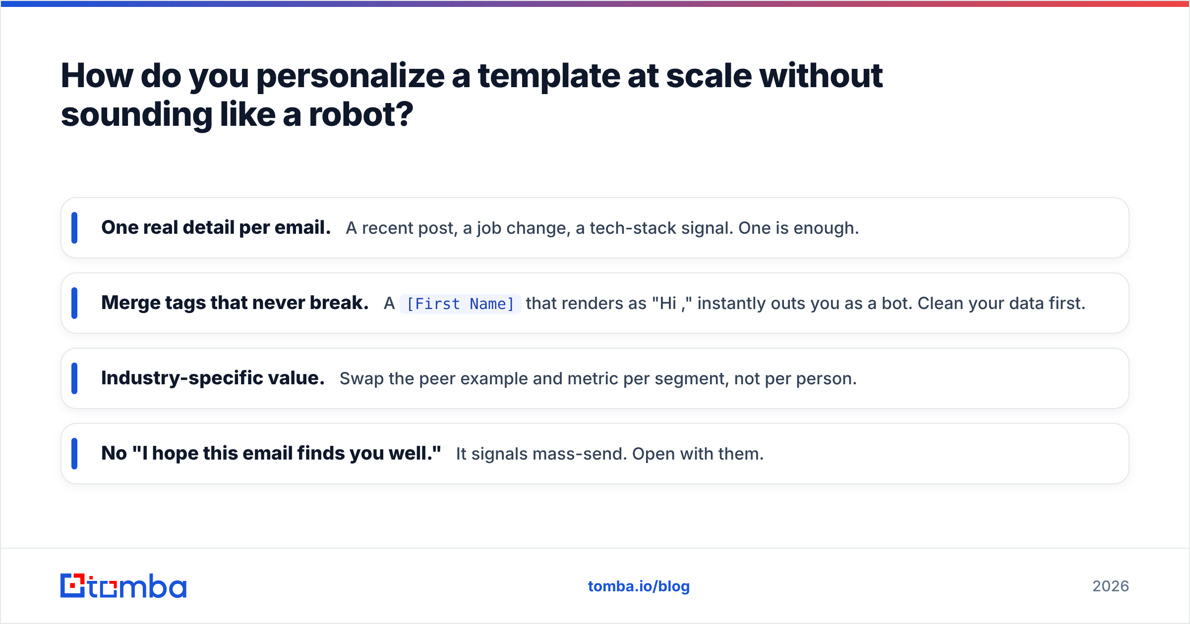 Diagram: How do you personalize a template at scale without sounding like a robot
