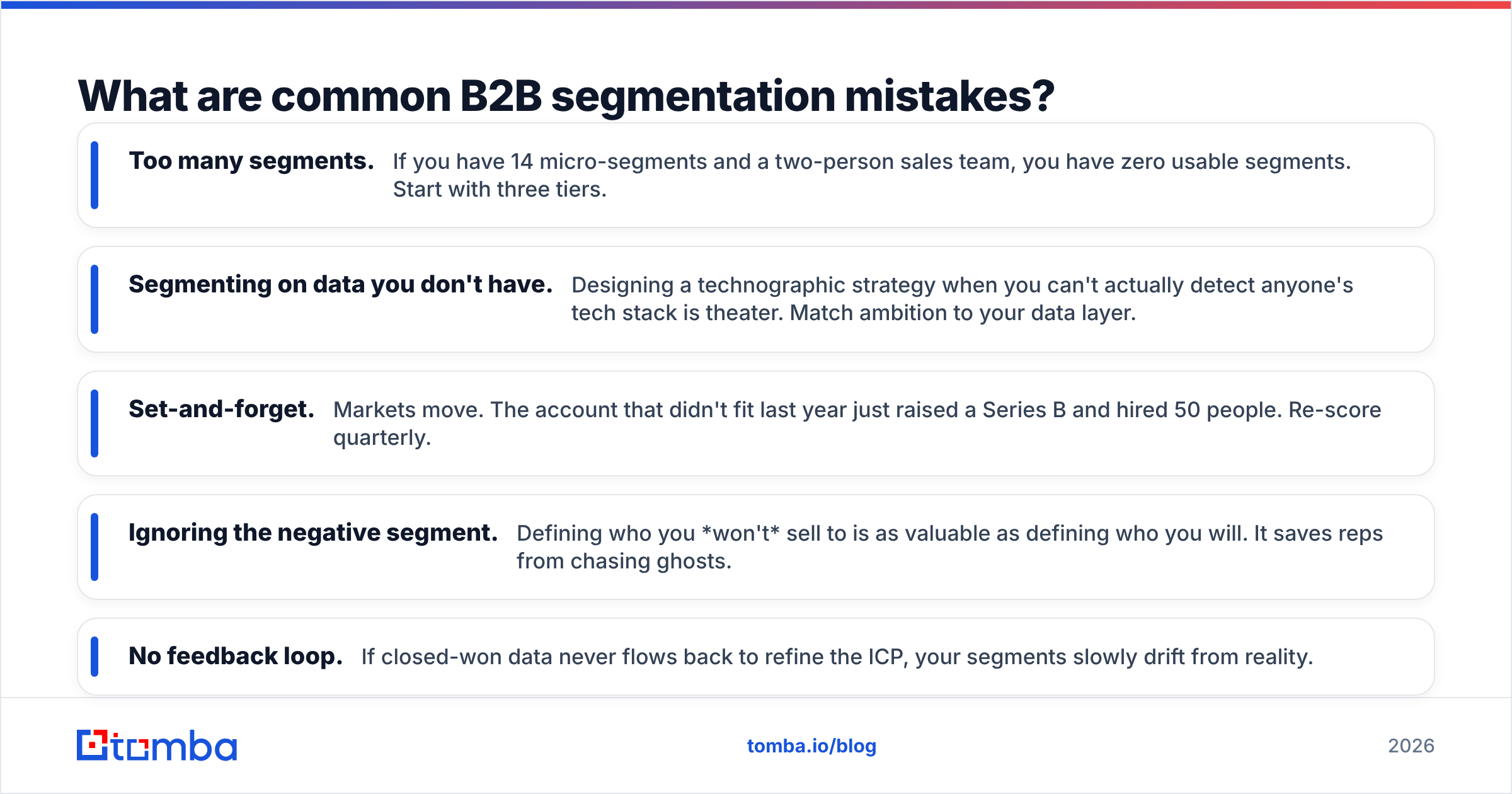 Diagram: What are common B2B segmentation mistakes