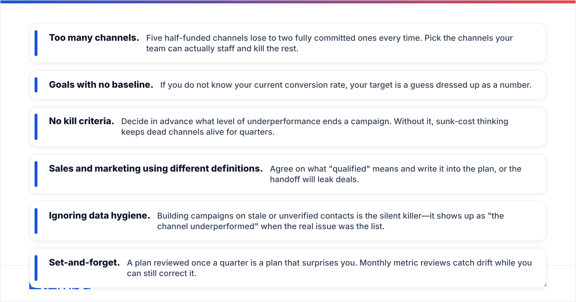 Diagram: What are the most common B2B marketing plan mistakes