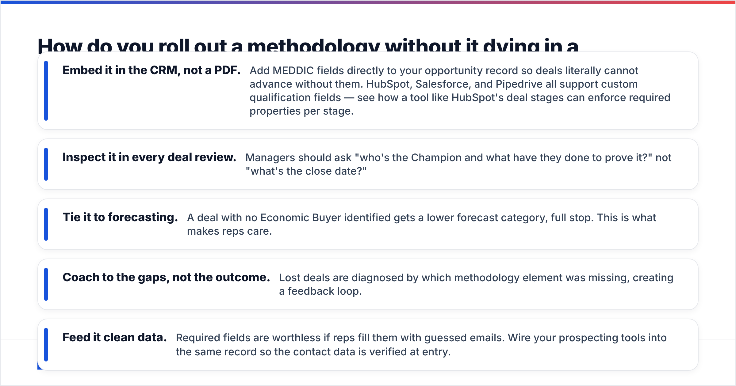 Diagram: How do you roll out a methodology without it dying in a binder