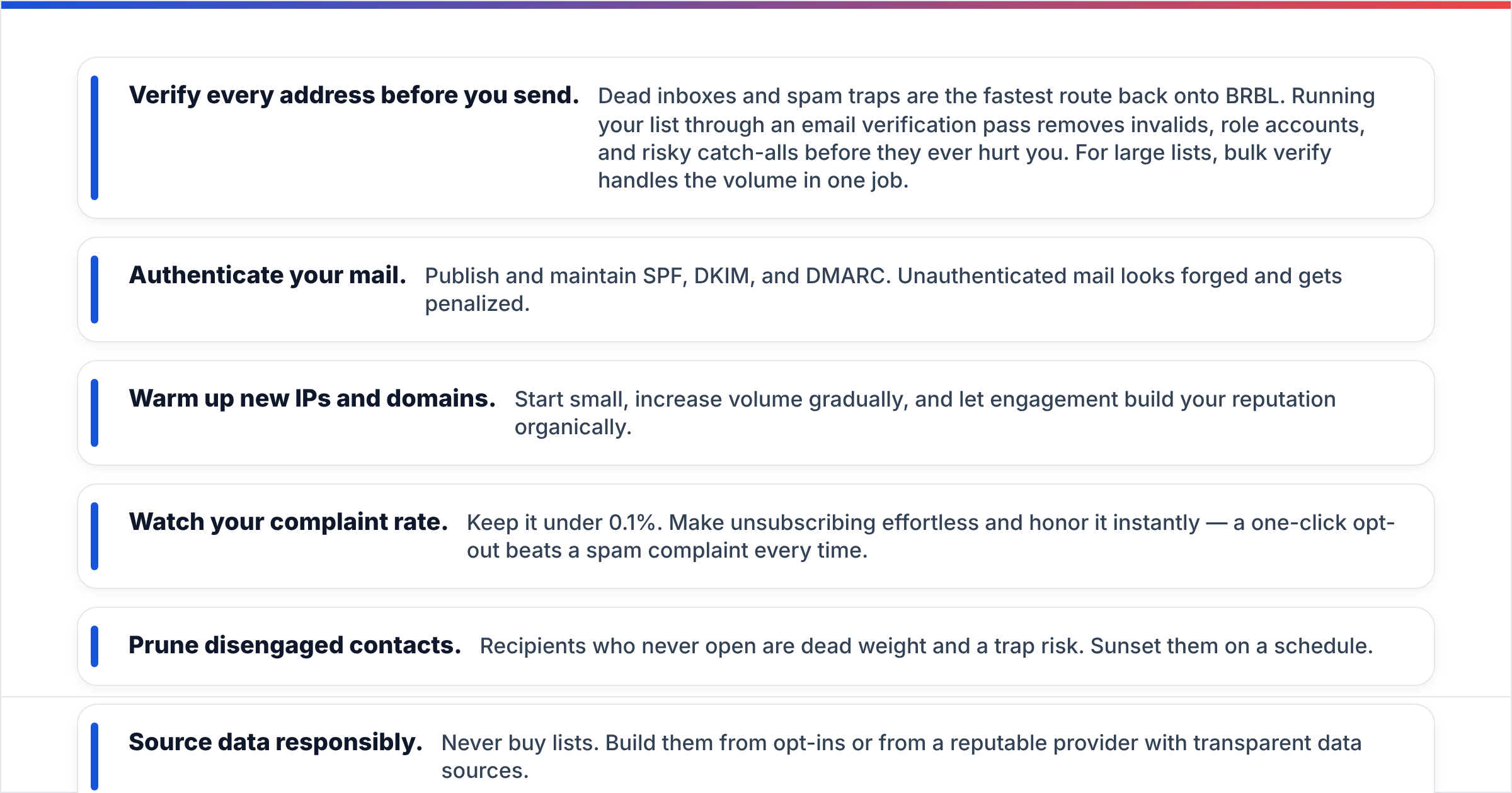 Diagram: How do I stay off the Barracuda Reputation Block List for good