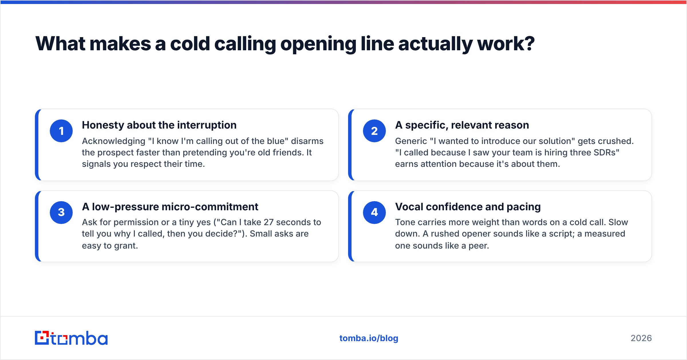 Diagram: What makes a cold calling opening line actually work