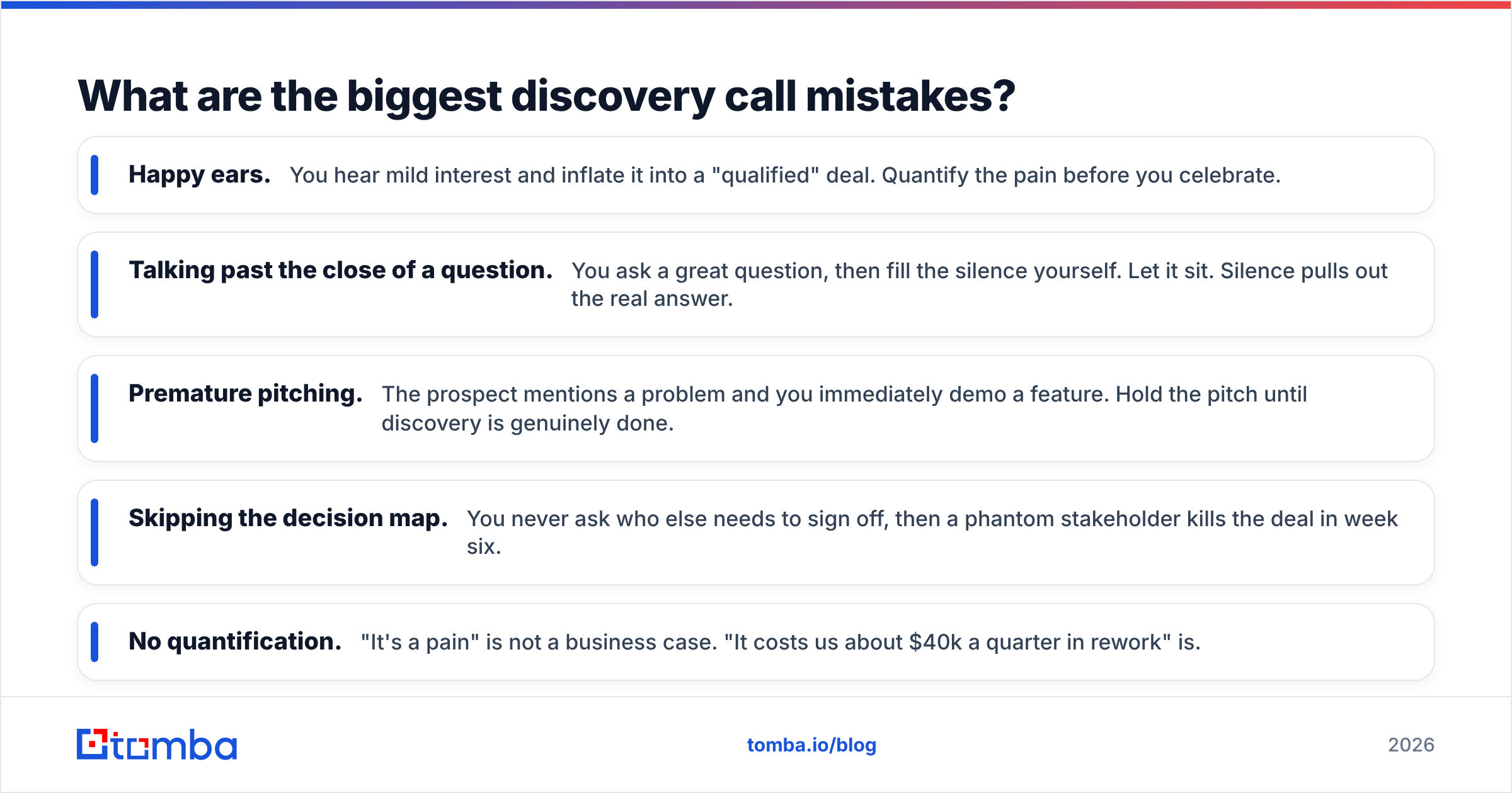 Diagram: What are the biggest discovery call mistakes