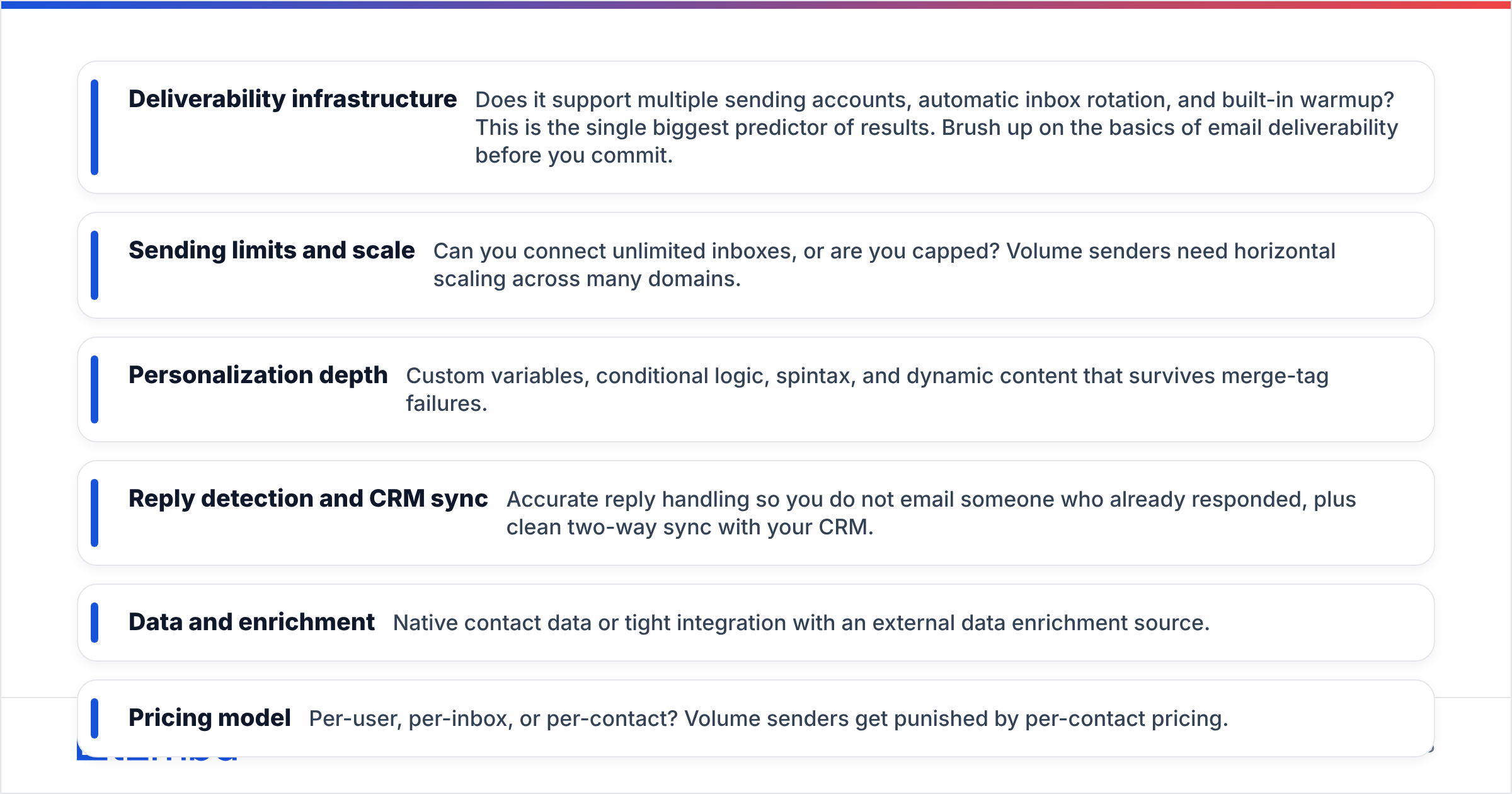 Diagram: How do you judge the best email outreach tool