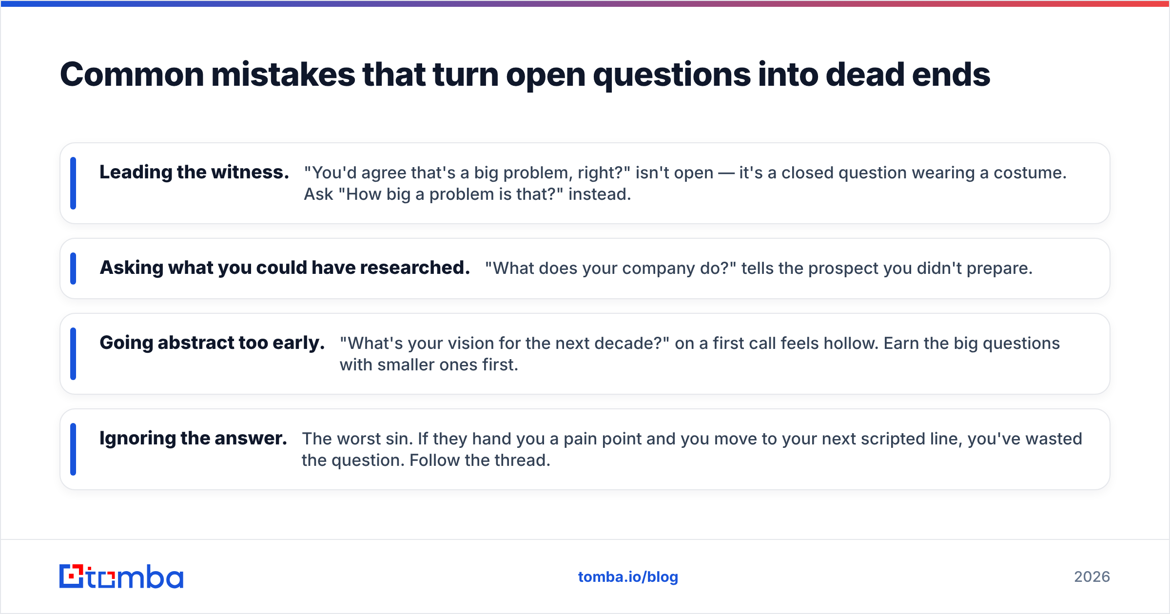 Diagram: Common mistakes that turn open questions into dead ends