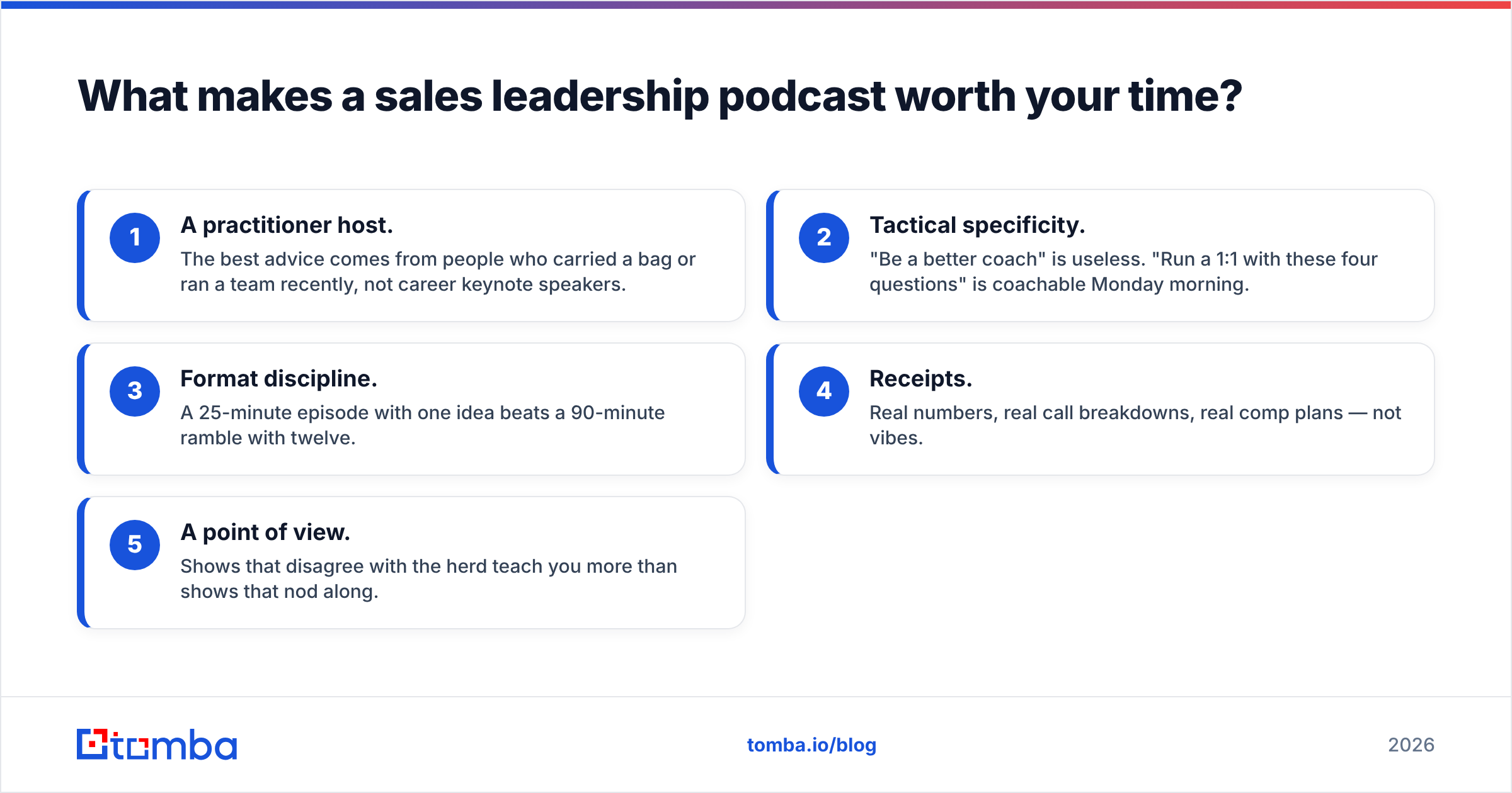 Diagram: What makes a sales leadership podcast worth your time