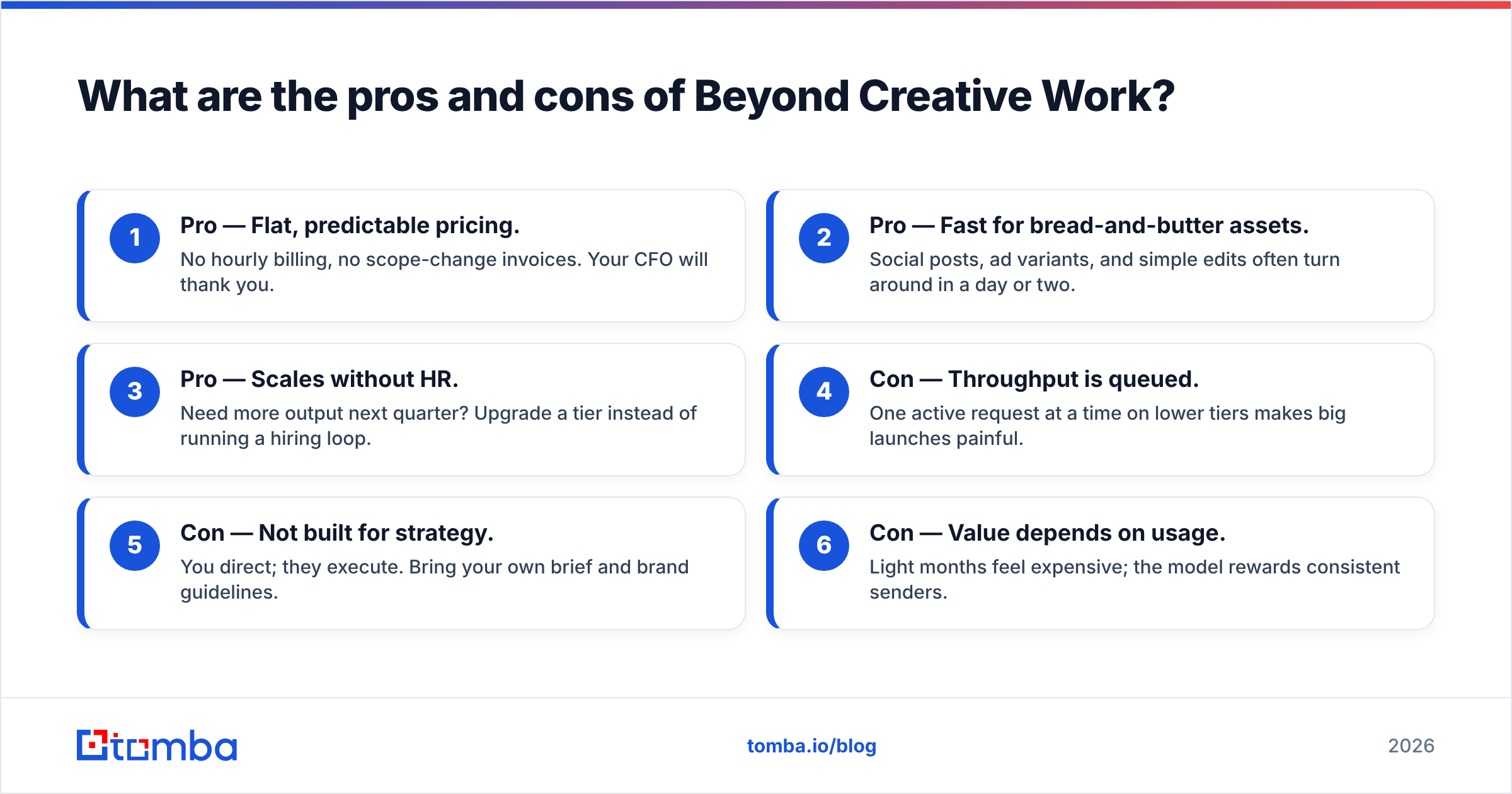 Diagram: What are the pros and cons of Beyond Creative Work