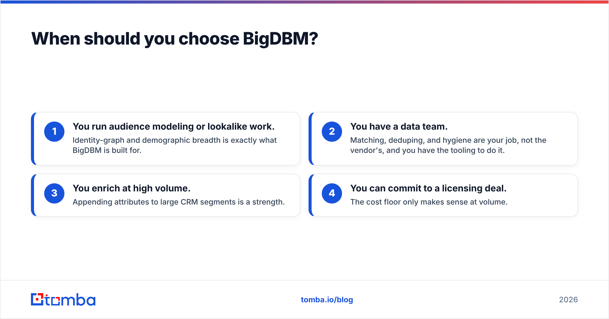 Diagram: When should you choose BigDBM