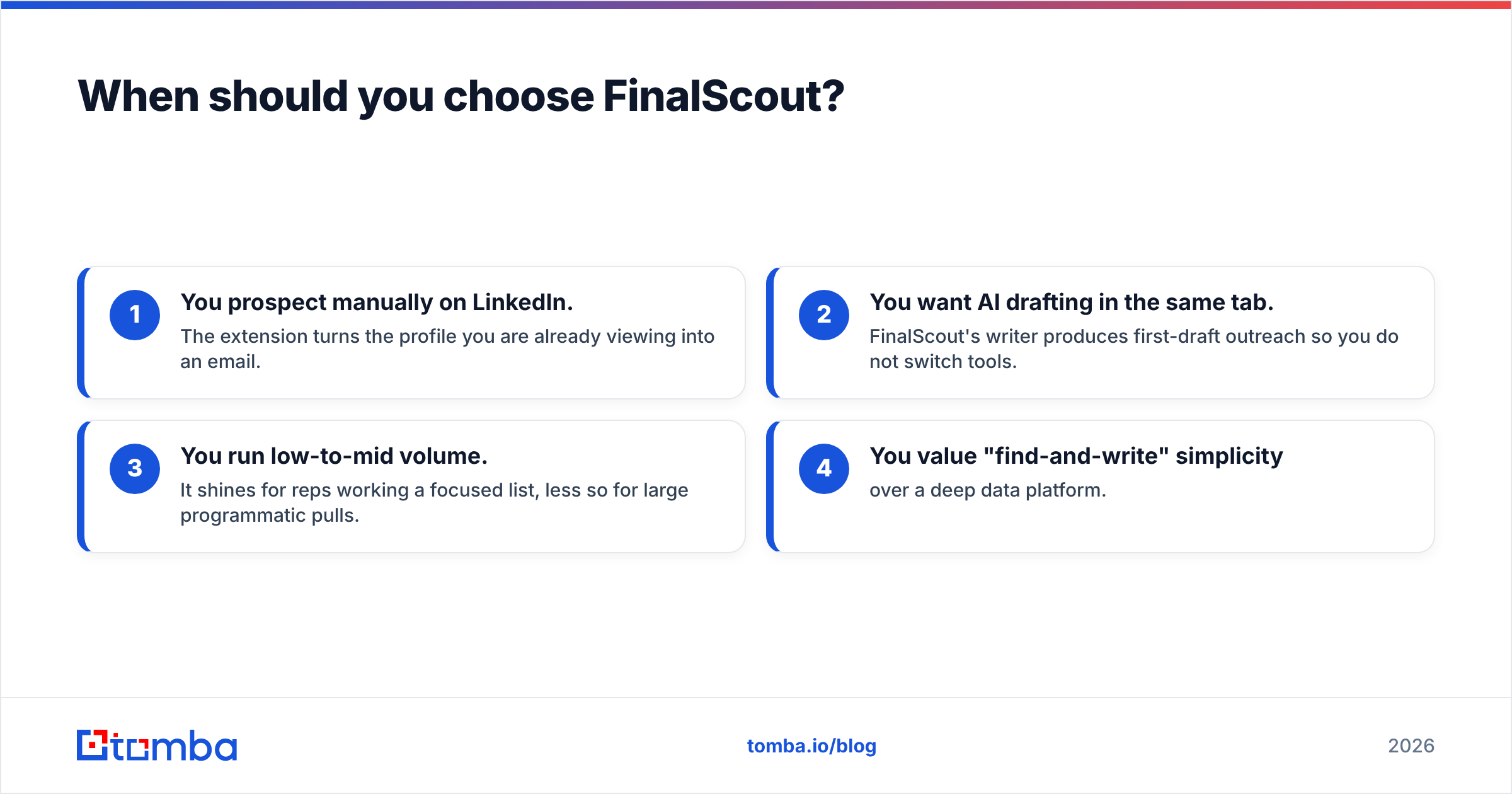 Diagram: When should you choose FinalScout