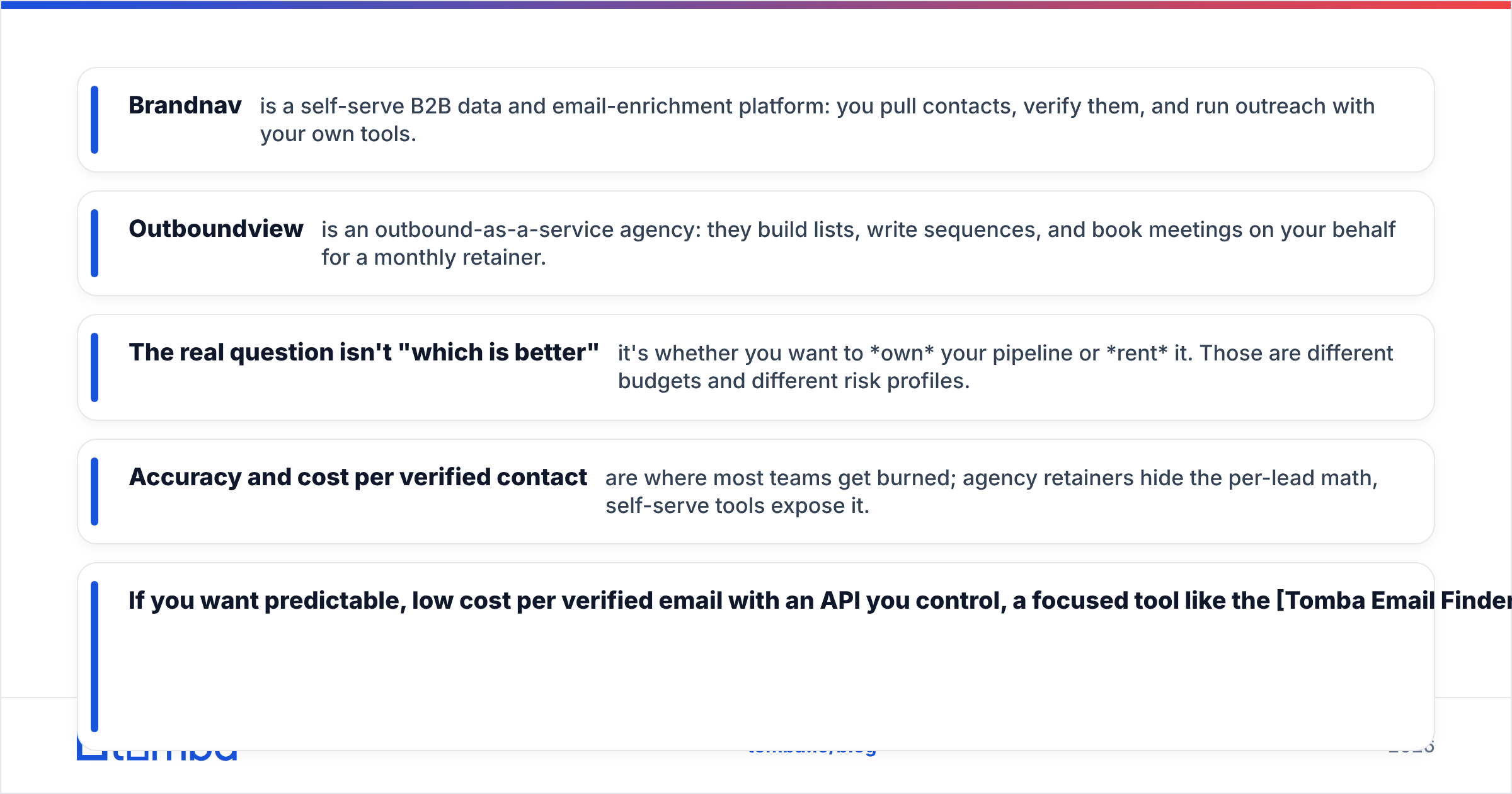 Diagram: TL;DR — Brandnav vs Outboundview at a glance