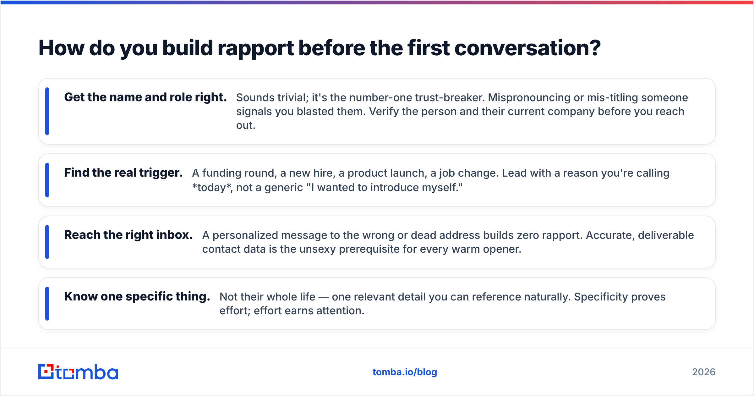 Diagram: How do you build rapport before the first conversation