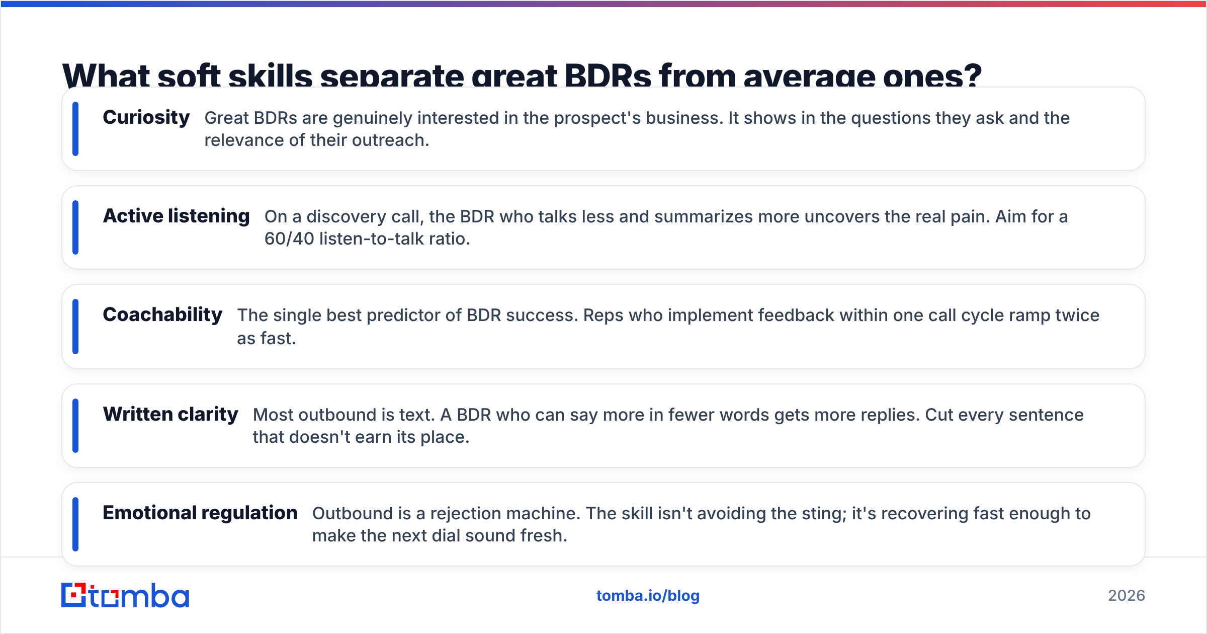 Diagram: What soft skills separate great BDRs from average ones