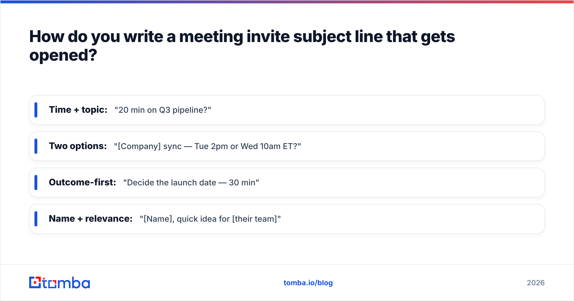 Diagram: How do you write a meeting invite subject line that gets opened