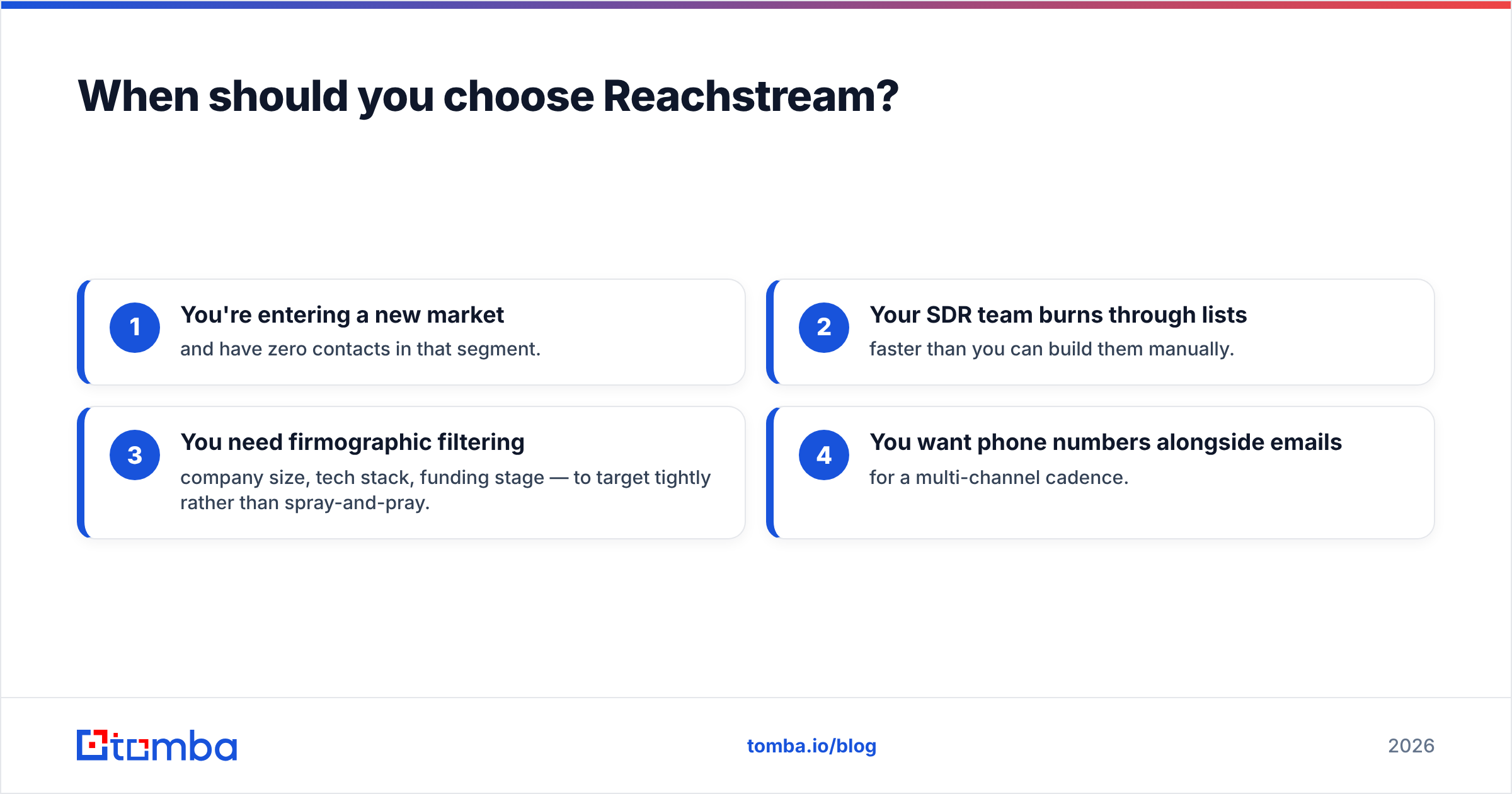 Diagram: When should you choose Reachstream