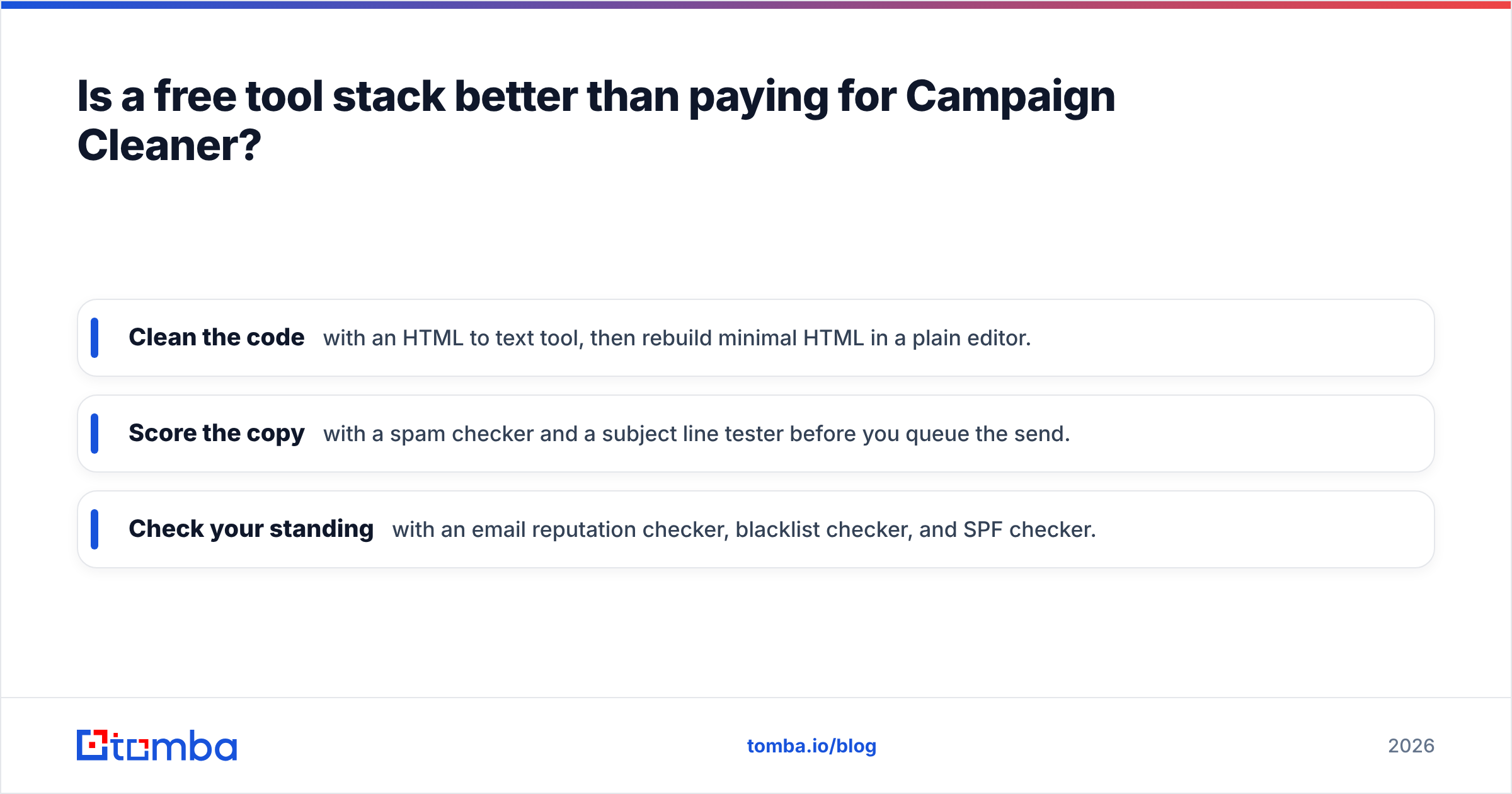 Diagram: Is a free tool stack better than paying for Campaign Cleaner
