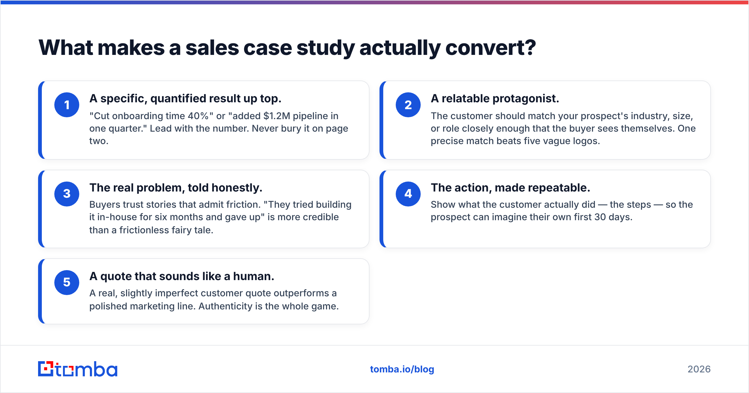 Diagram: What makes a sales case study actually convert