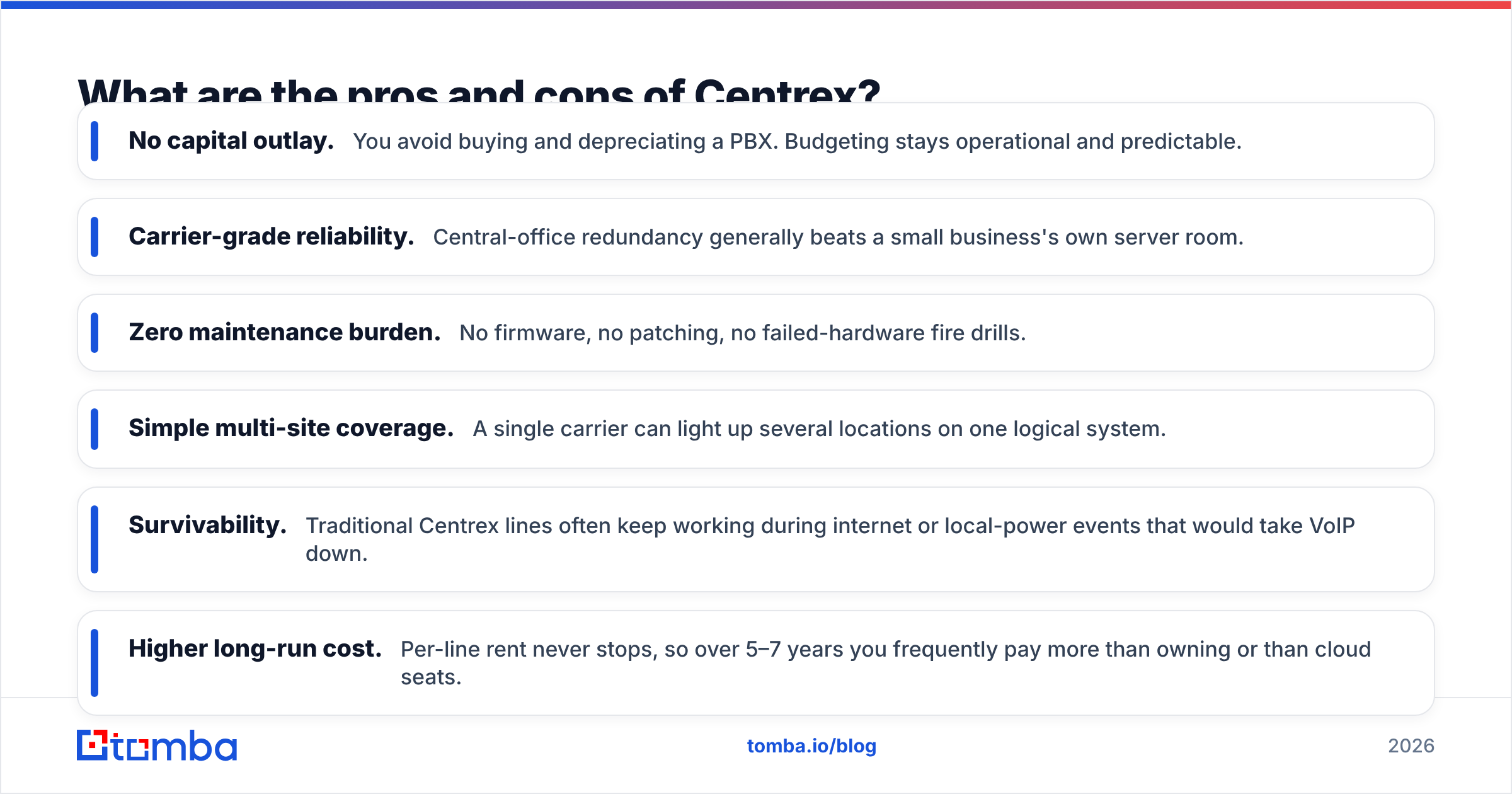 Diagram: What are the pros and cons of Centrex