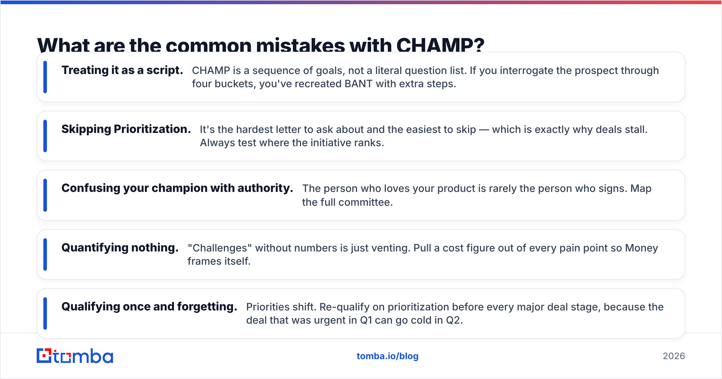 Diagram: What are the common mistakes with CHAMP