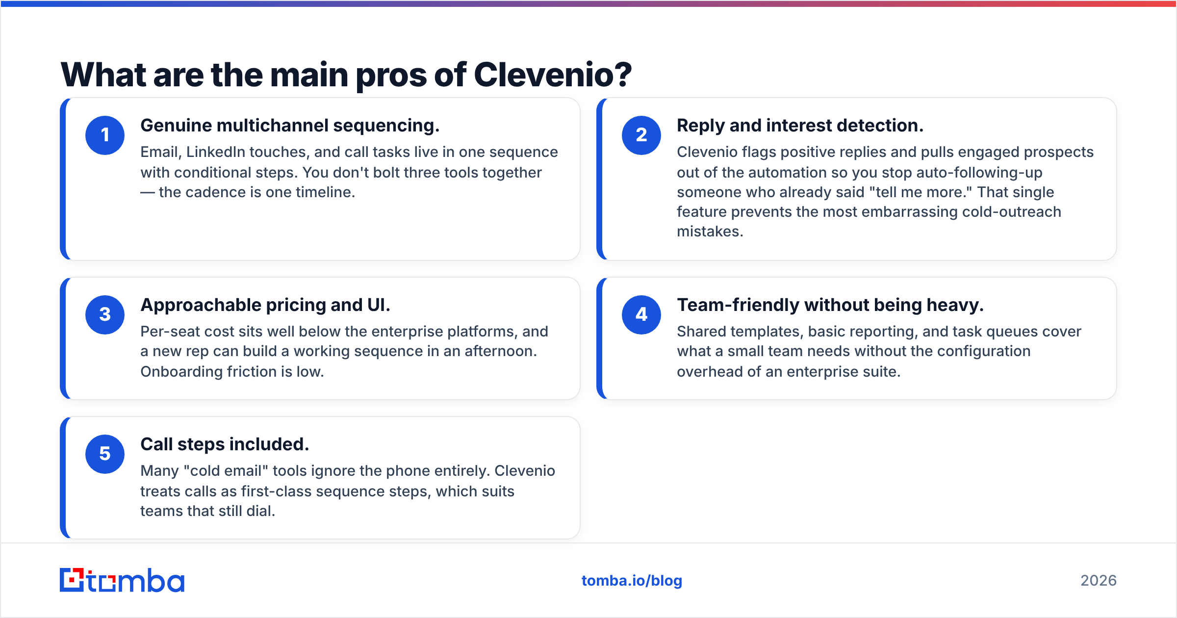 Diagram: What are the main pros of Clevenio