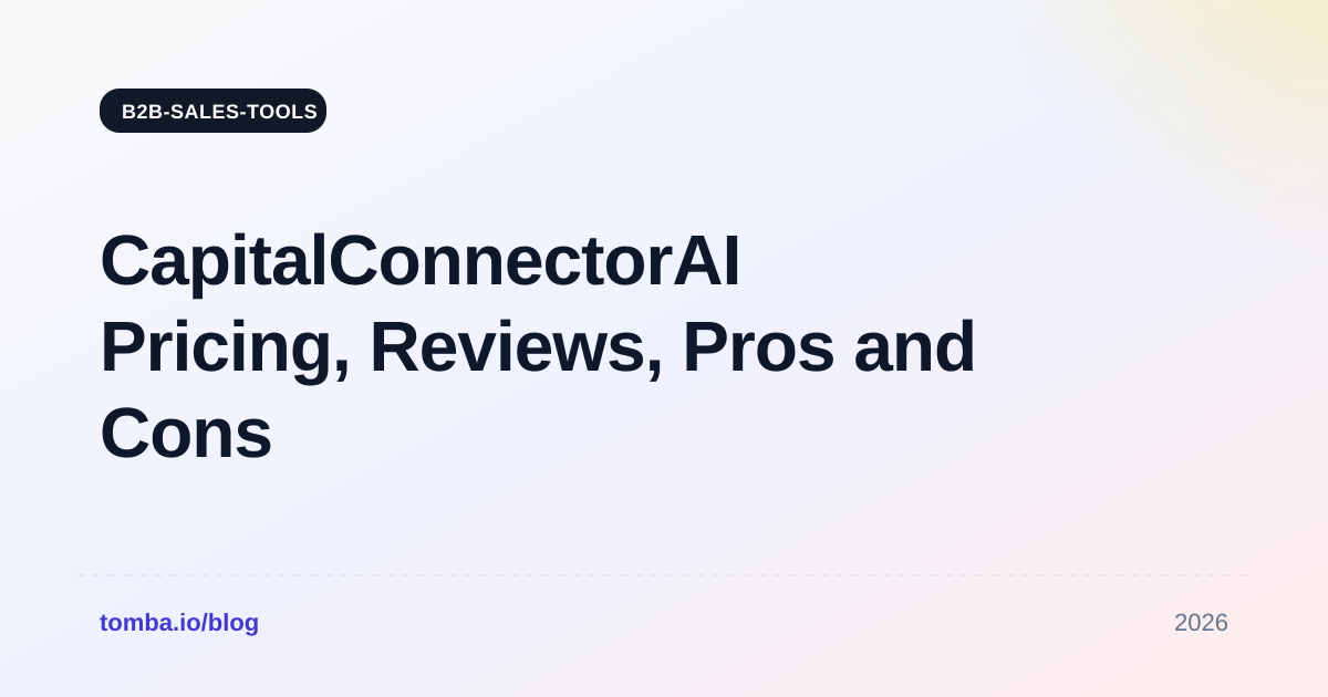 CapitalConnectorAI Pricing, Reviews, Pros and Cons (2026)