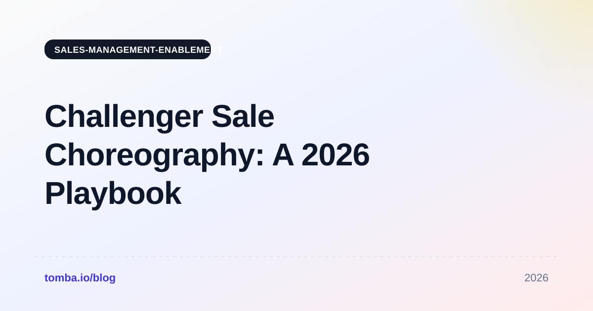 Challenger Sale Choreography: A 2026 Playbook for Reps