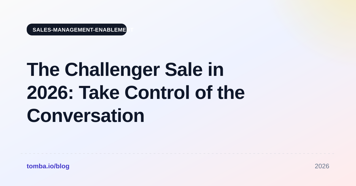 The Challenger Sale in 2026: Take Control of the Conversation