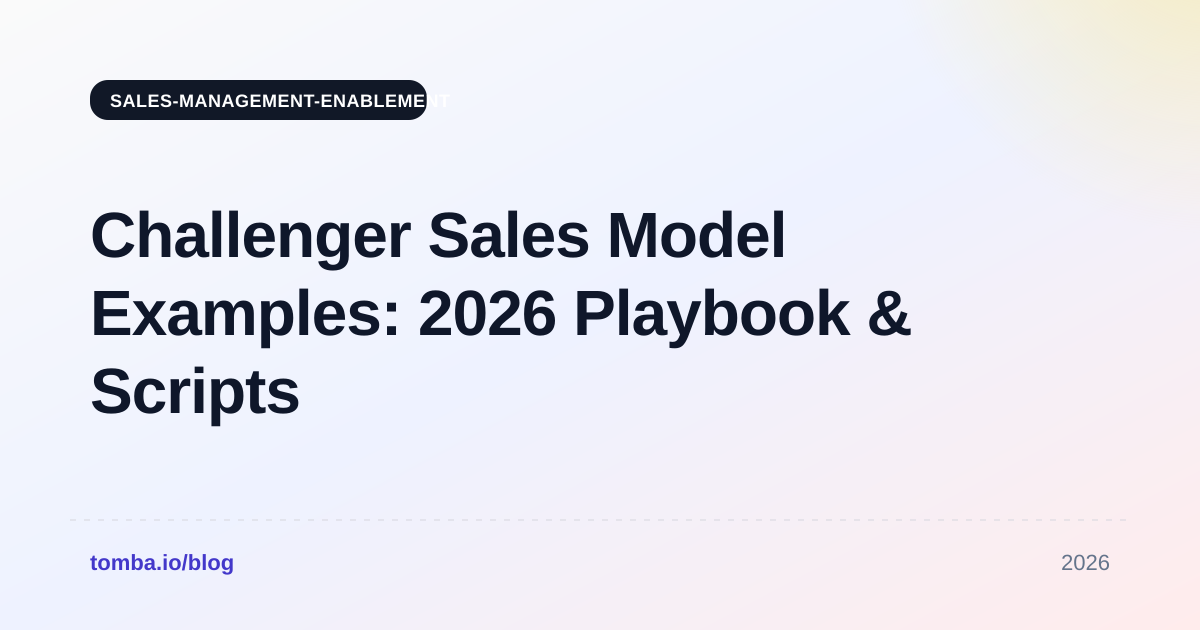 Challenger Sales Model Examples: 2026 Playbook & Scripts