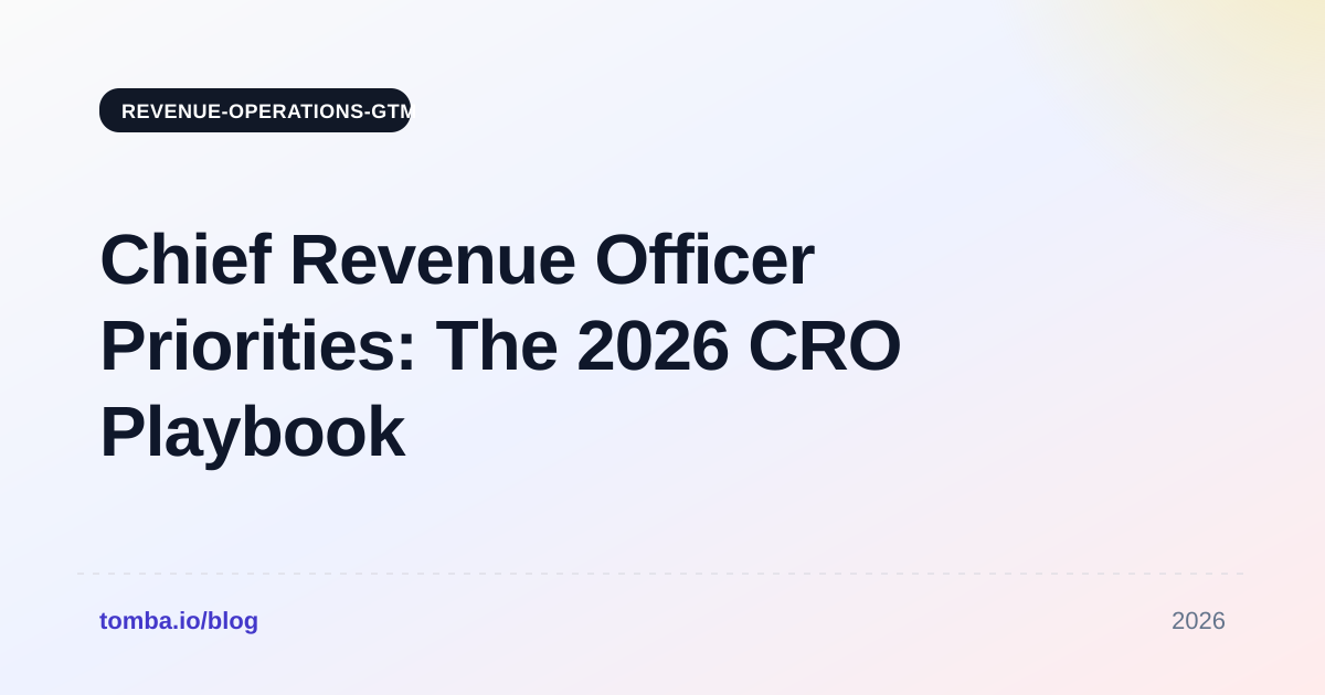 Chief Revenue Officer Priorities: The 2026 CRO Playbook