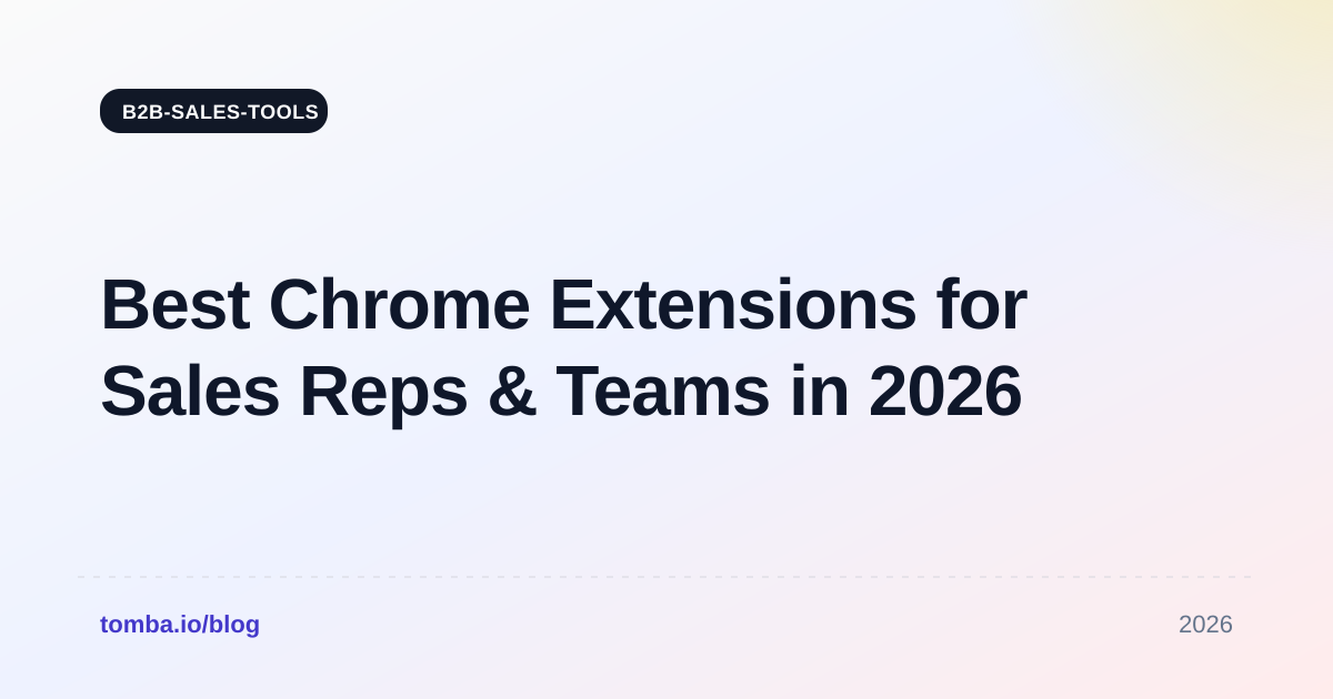 Best Chrome Extensions for Sales Reps & Teams in 2026