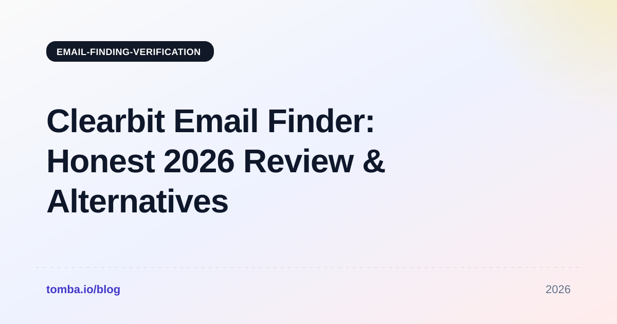 Clearbit Email Finder: Honest 2026 Review & Alternatives