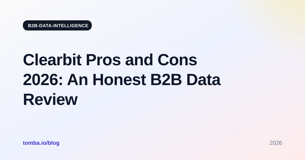 Clearbit Pros and Cons 2026: An Honest B2B Data Review