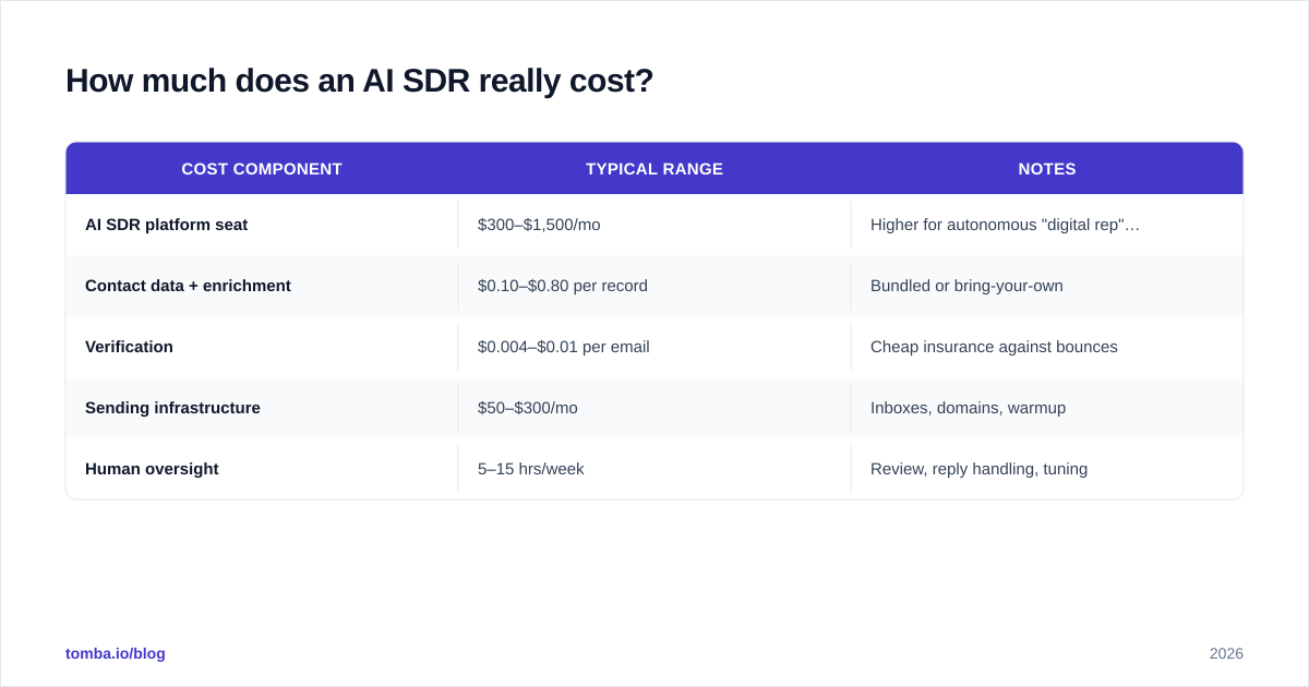 Diagram: How much does an AI SDR really cost?