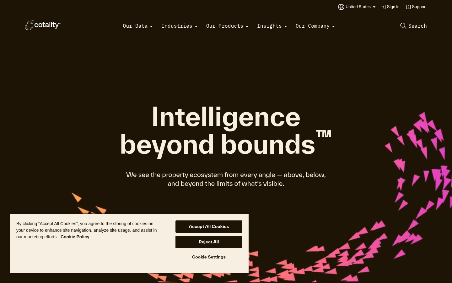 Closing website homepage screenshot showing its product and pricing