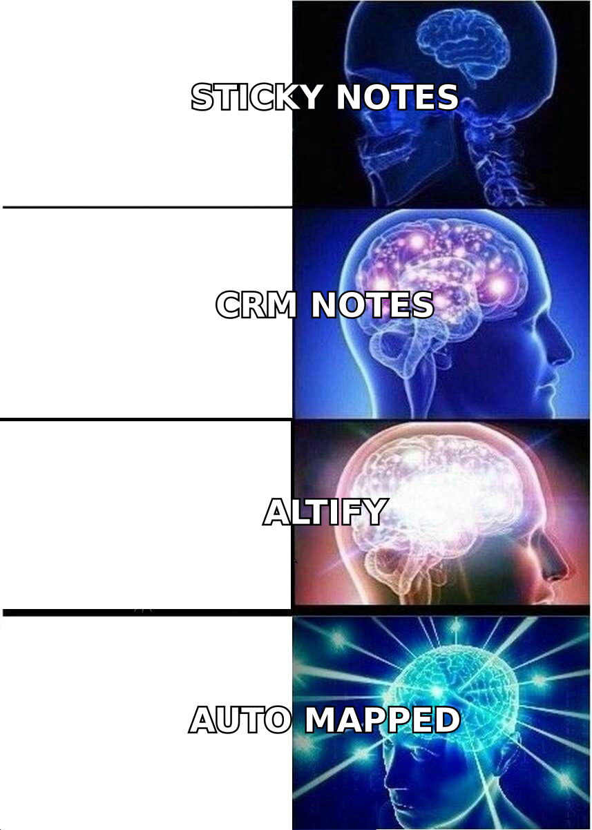 STICKY NOTES / CRM NOTES / ALTIFY / AUTO MAPPED