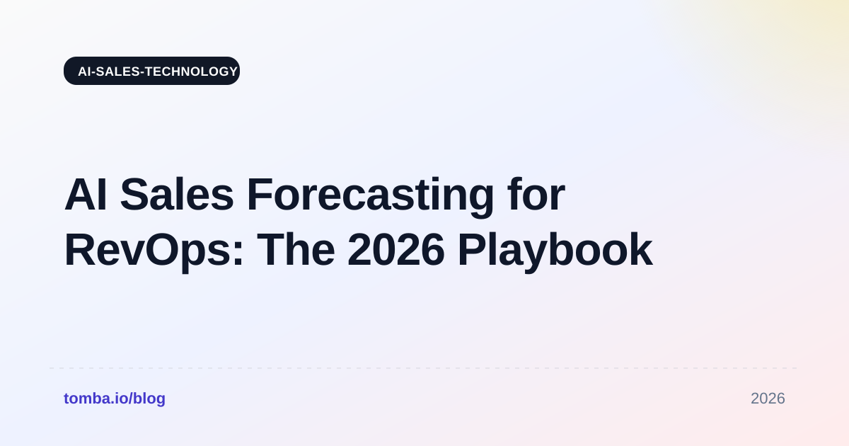 AI Sales Forecasting for RevOps: The 2026 Playbook