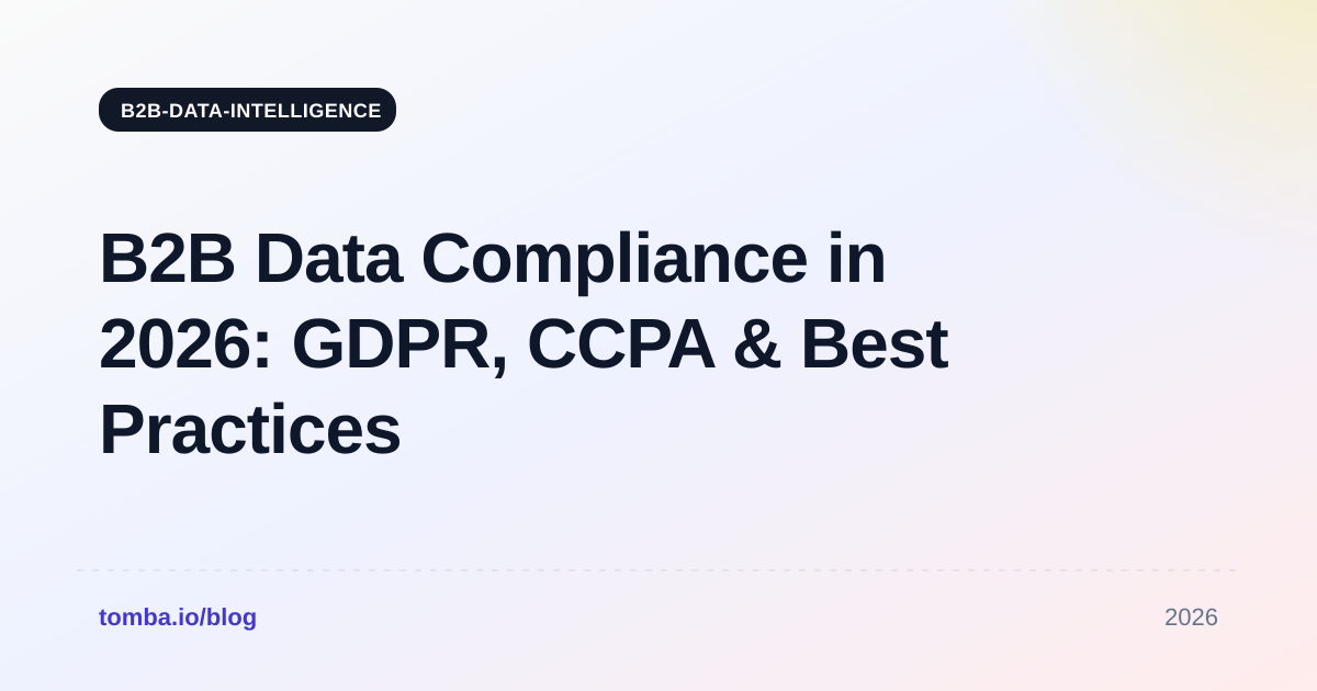 B2B Data Compliance in 2026: GDPR, CCPA & Best Practices