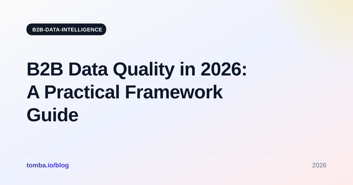 B2B Data Quality in 2026: A Practical Framework Guide