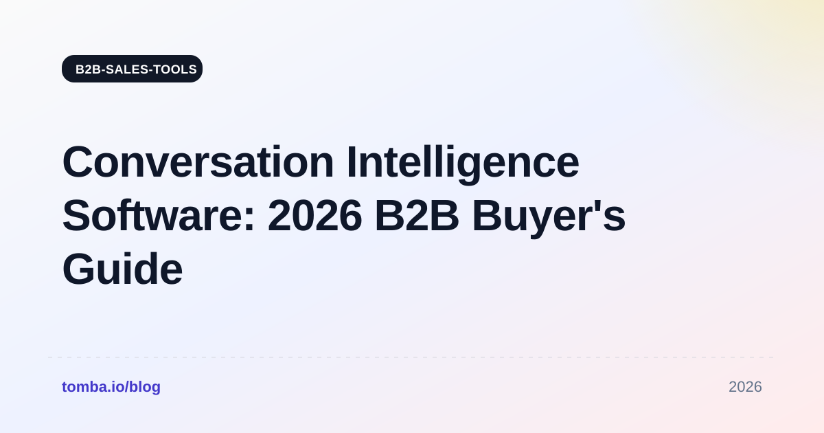 Conversation Intelligence Software: 2026 B2B Buyer's Guide