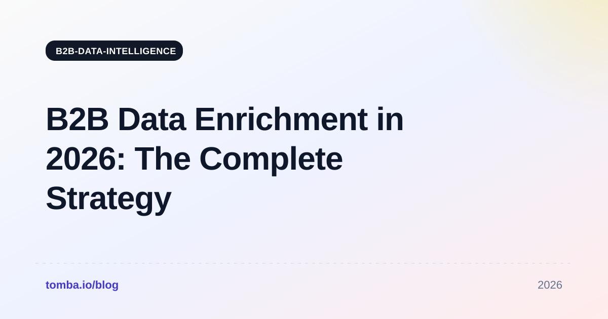 B2B Data Enrichment in 2026: The Complete Strategy Guide