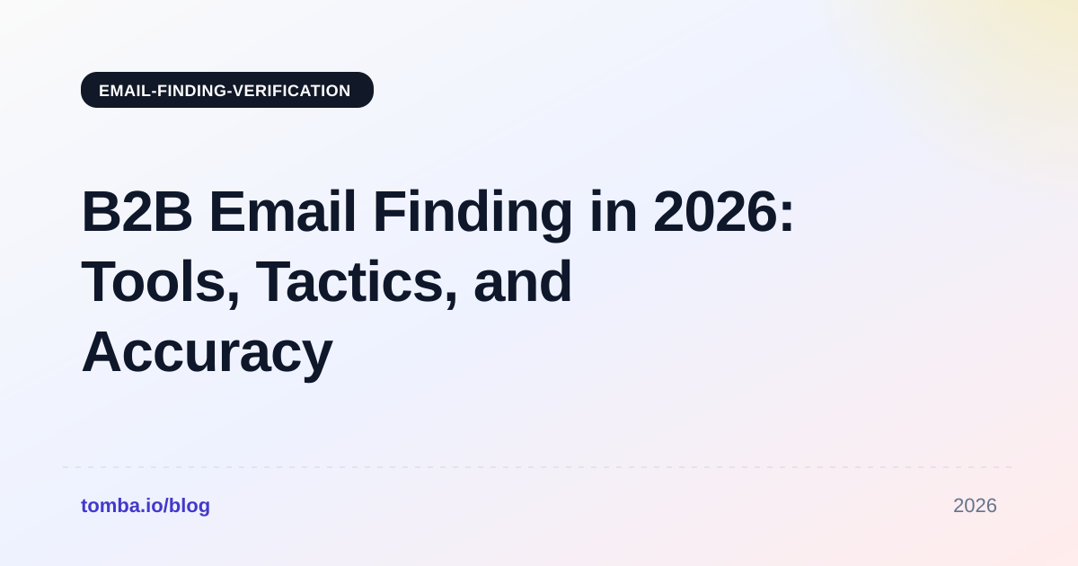 B2B Email Finding in 2026: Tools, Tactics, and Accuracy