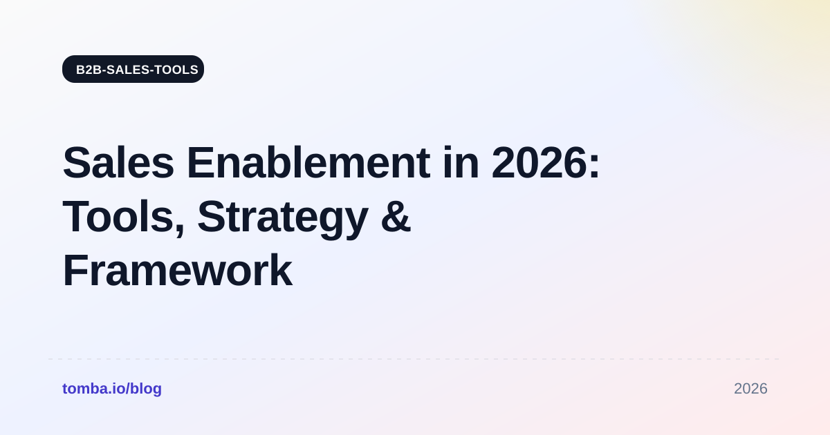 Sales Enablement in 2026: Tools, Strategy & Framework